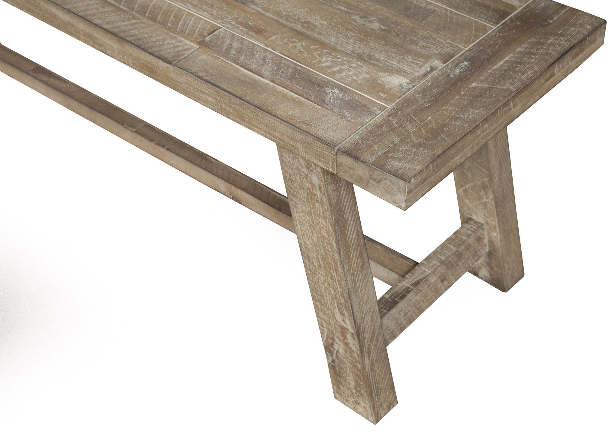 60" Natural Distressed Solid Wood Dining Bench - GreatEagleInc