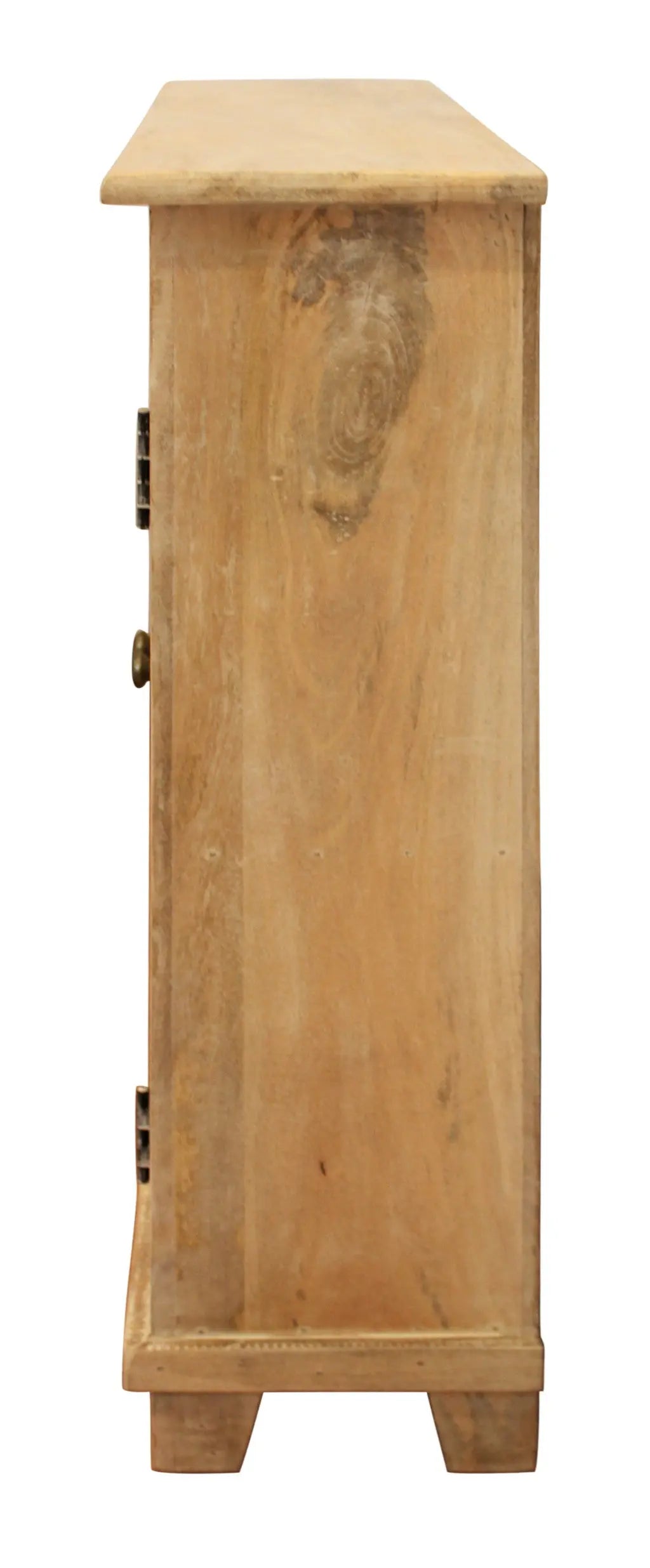 60" Natural Distressed Solid Wood Sideboard with Four Doors Homeroots Kitchen & Dining