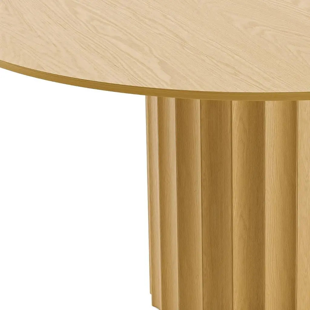 60" Natural Solid Wood Pedestal Base Round Top Dining Table Homeroots Kitchen & Dining