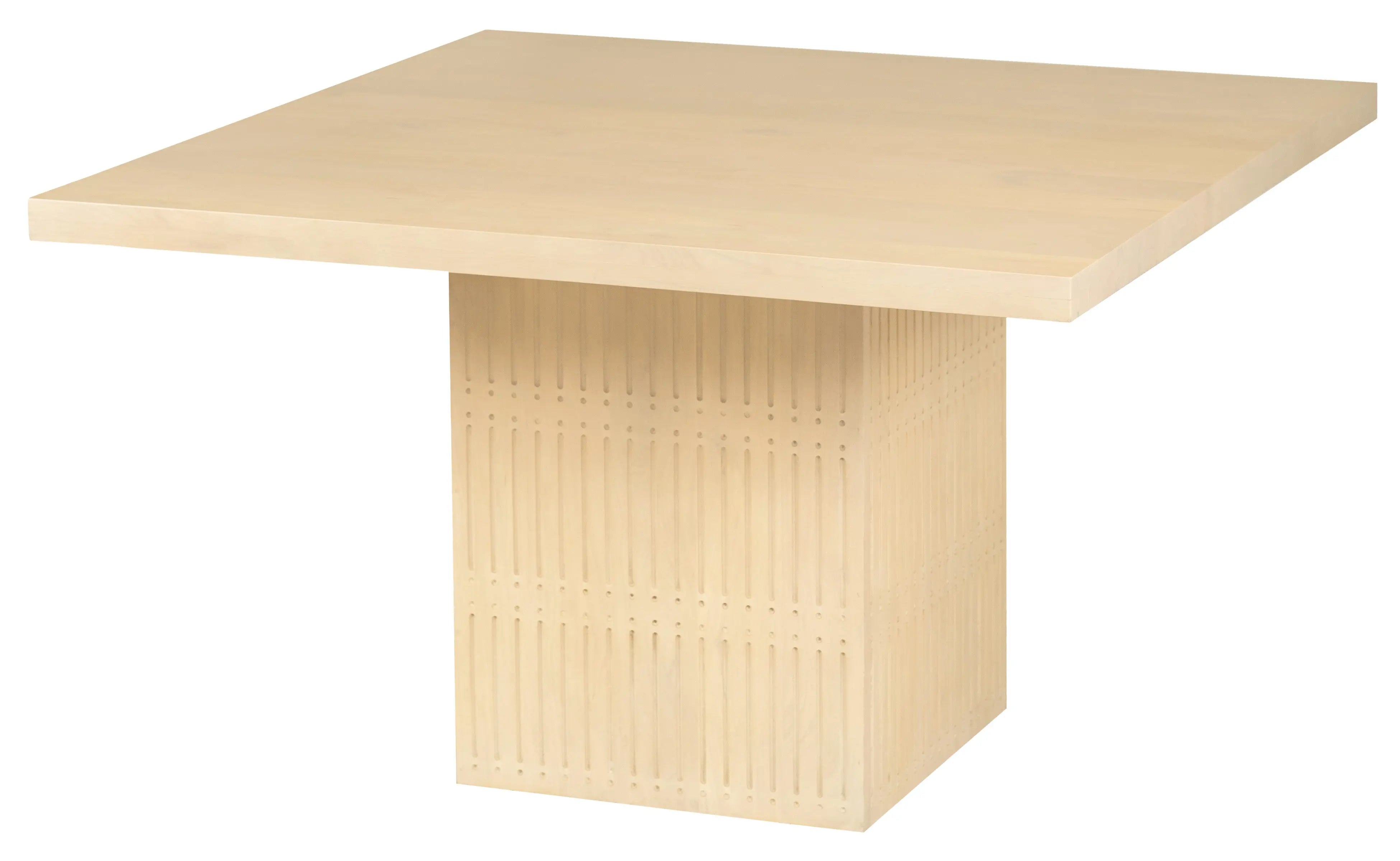 60" Natural Solid Wood Pedestal Base Square Dining Table Homeroots Kitchen & Dining