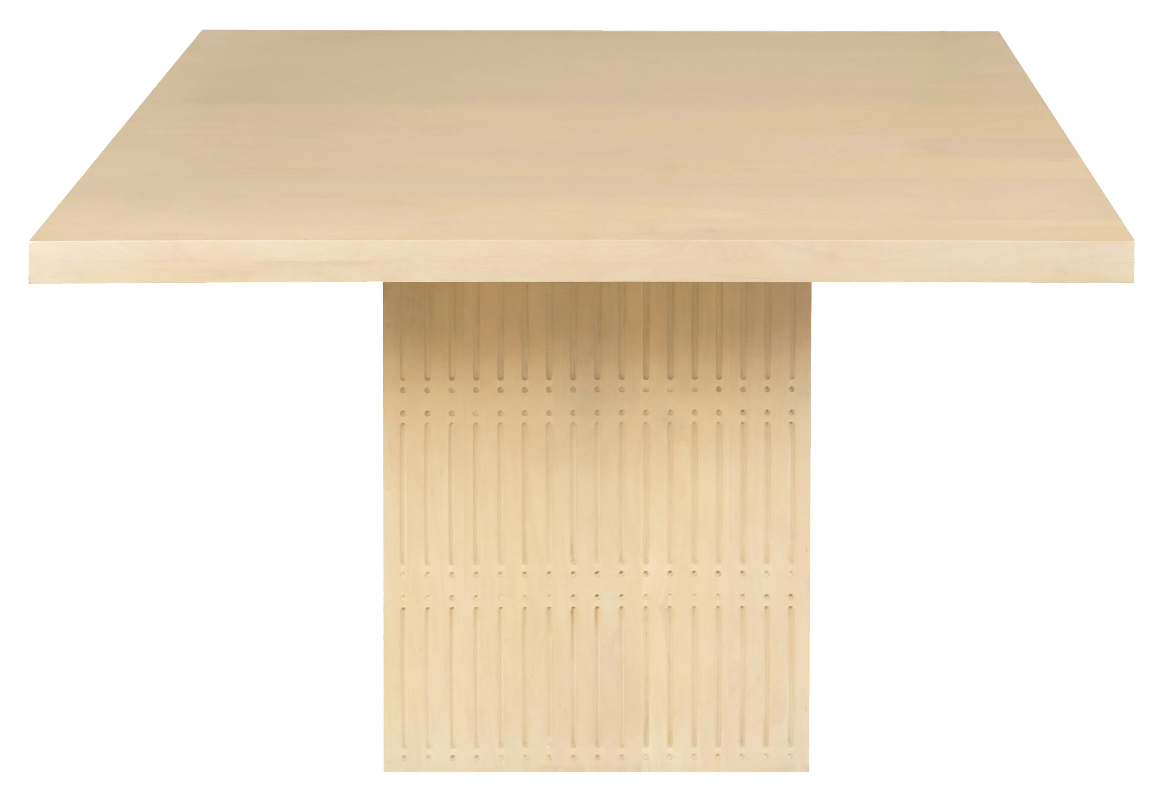 60" Natural Solid Wood Pedestal Base Square Dining Table Homeroots Kitchen & Dining
