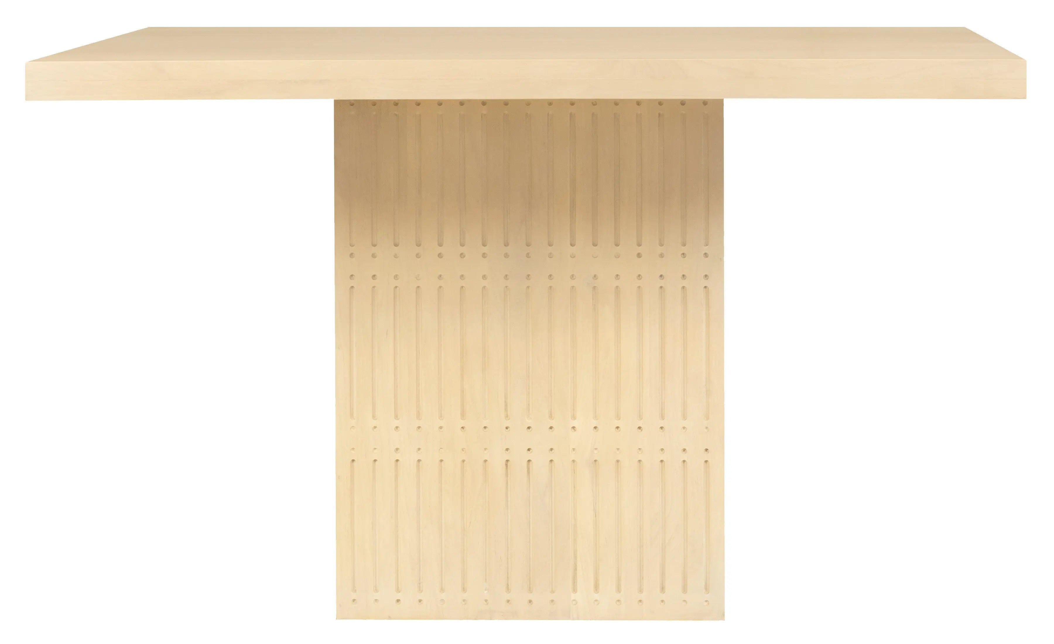 60" Natural Solid Wood Pedestal Base Square Dining Table Homeroots Kitchen & Dining
