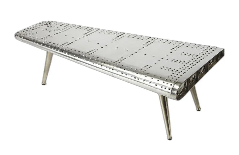 60" Silver Aluminum and Metal Coffee Table Homeroots Living Room