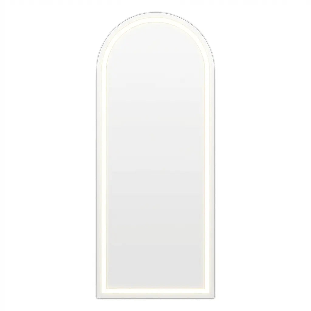 60" Silver Arch Lighted Freestanding And Wall Mounted Framed Full Length Mirror Homeroots Bed & Bath