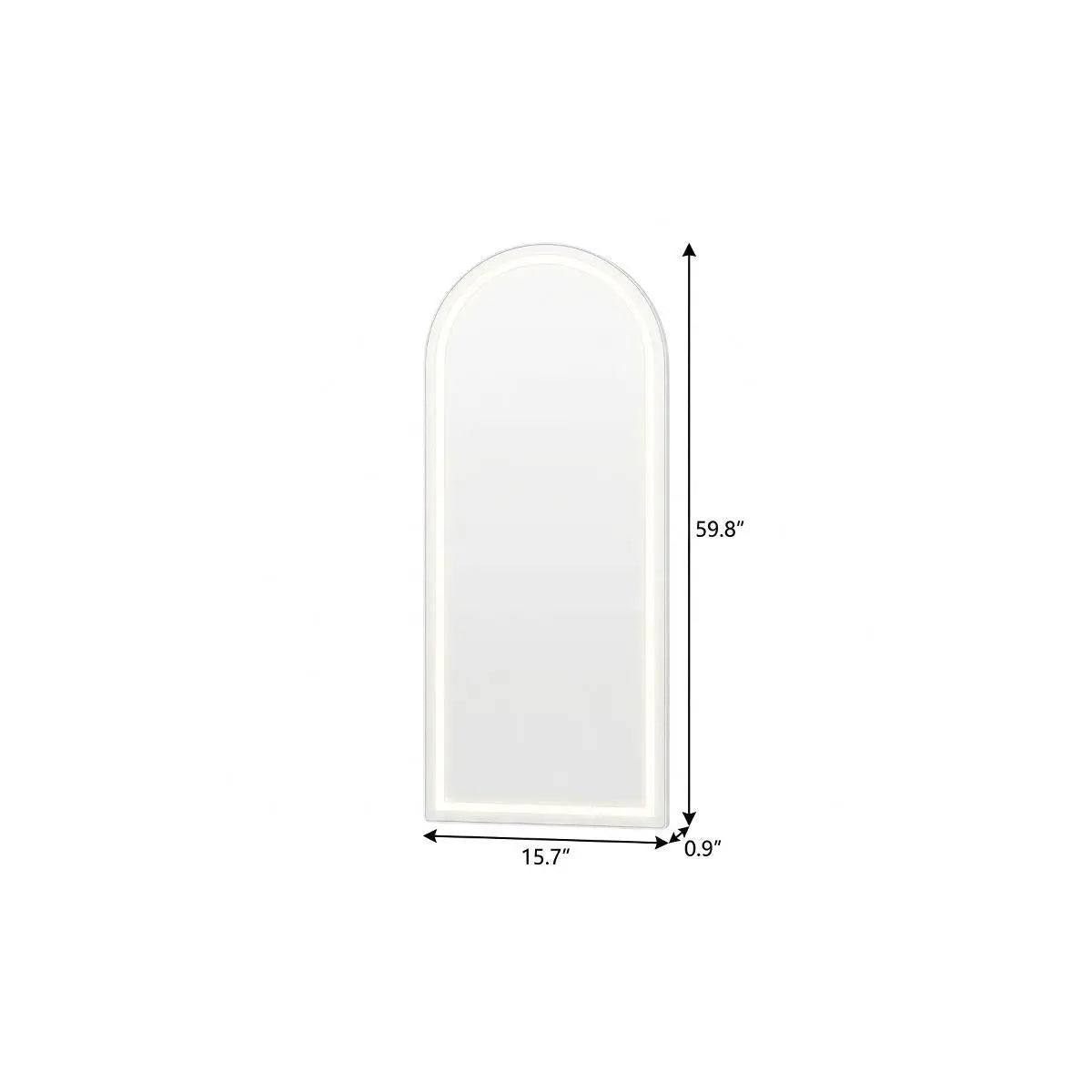 60" Silver Arch Lighted Freestanding And Wall Mounted Framed Full Length Mirror Homeroots Bed & Bath