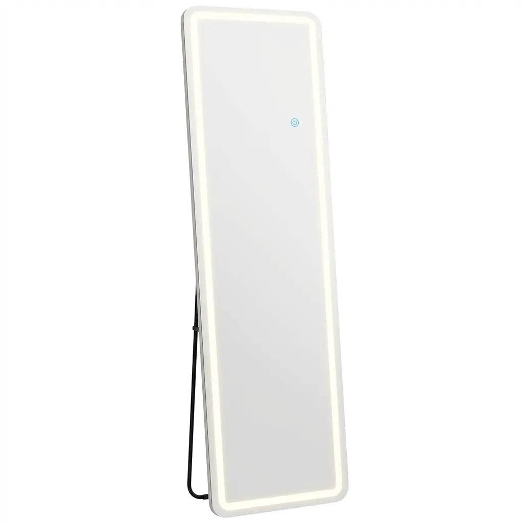 60" Silver Lighted Freestanding And Wall Mounted Framed Full Length Mirror Homeroots Bed & Bath