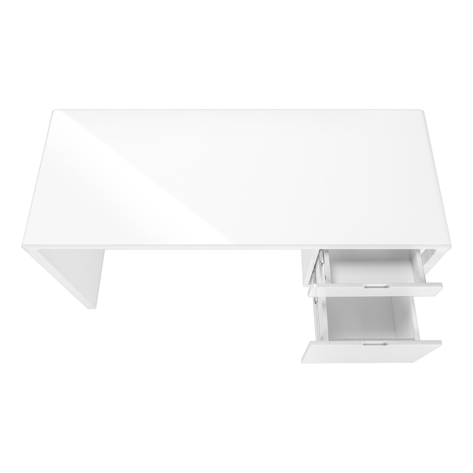 60" White Computer Desk With Two Drawers Homeroots Office