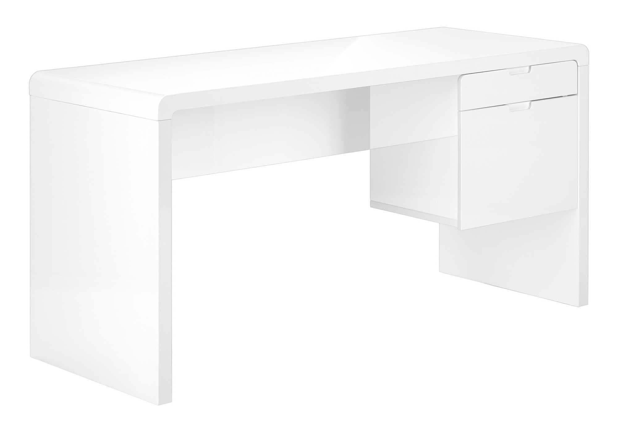 60" White Computer Desk With Two Drawers Homeroots Office