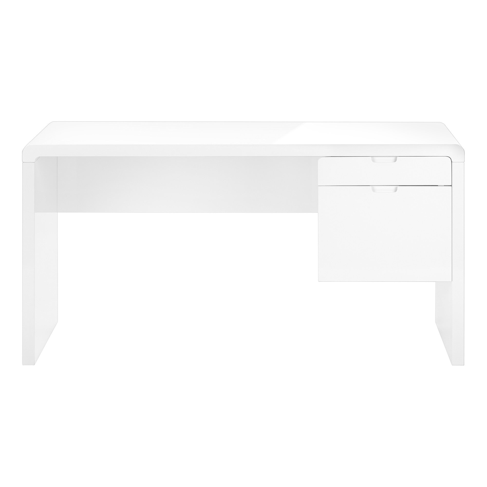 60" White Computer Desk With Two Drawers Homeroots Office