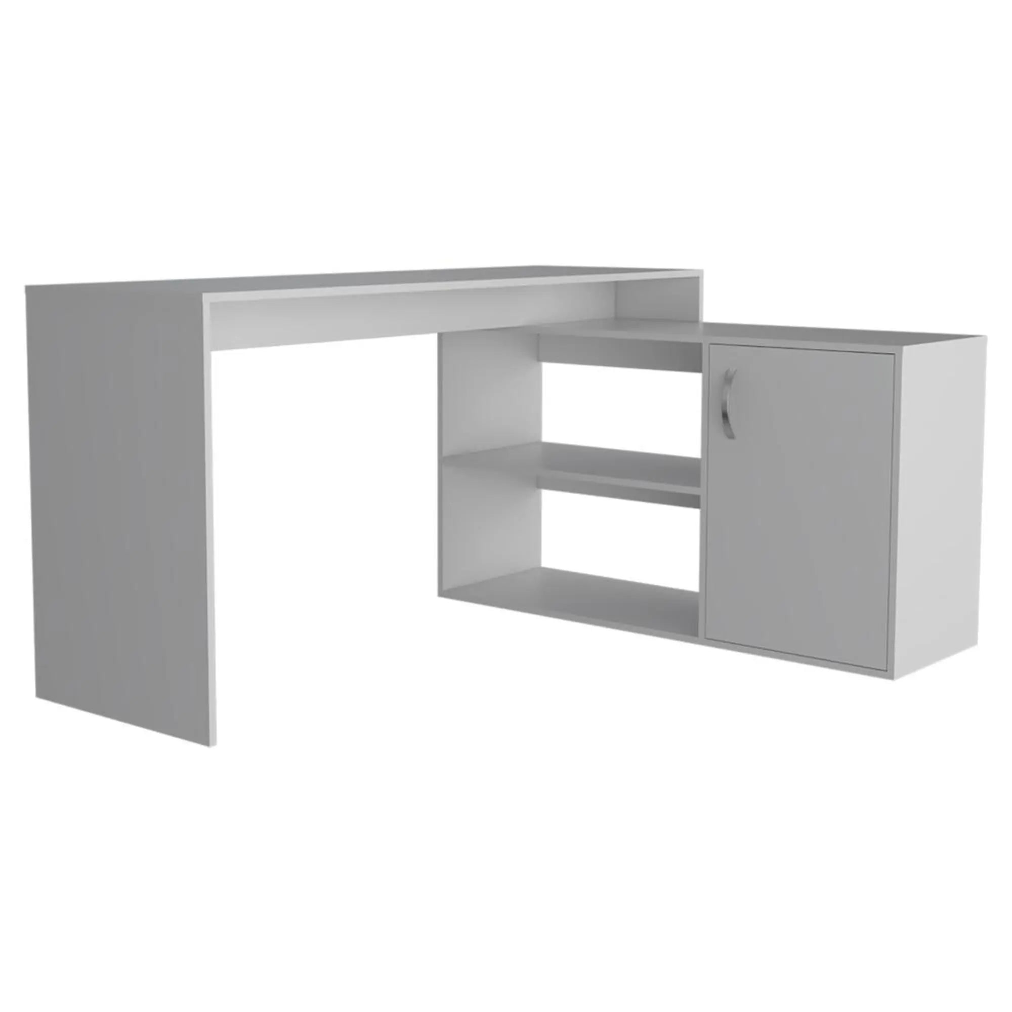 60" White L Shape Computer Desk Homeroots Office