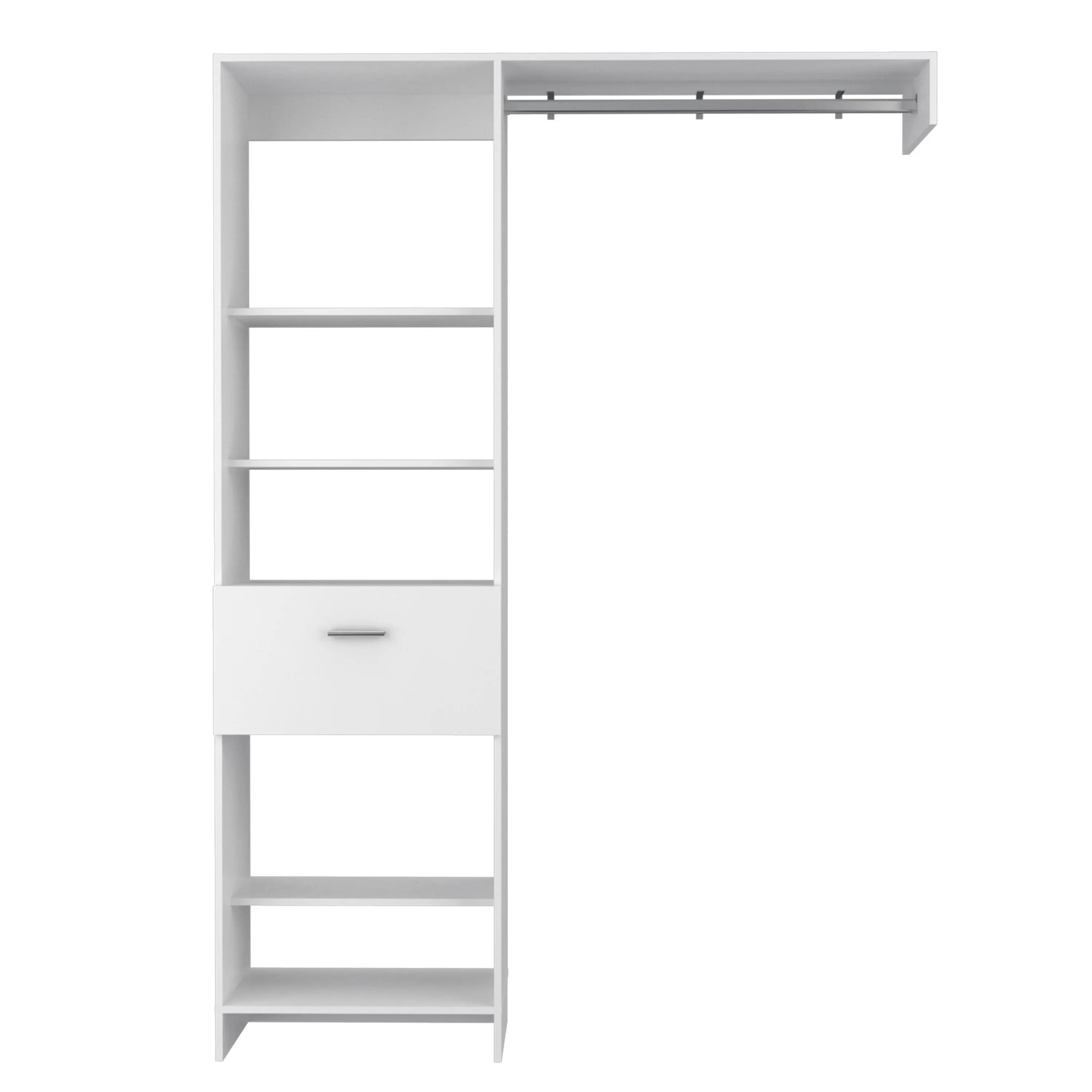 60" White Wood And Metal Closet System Homeroots Office