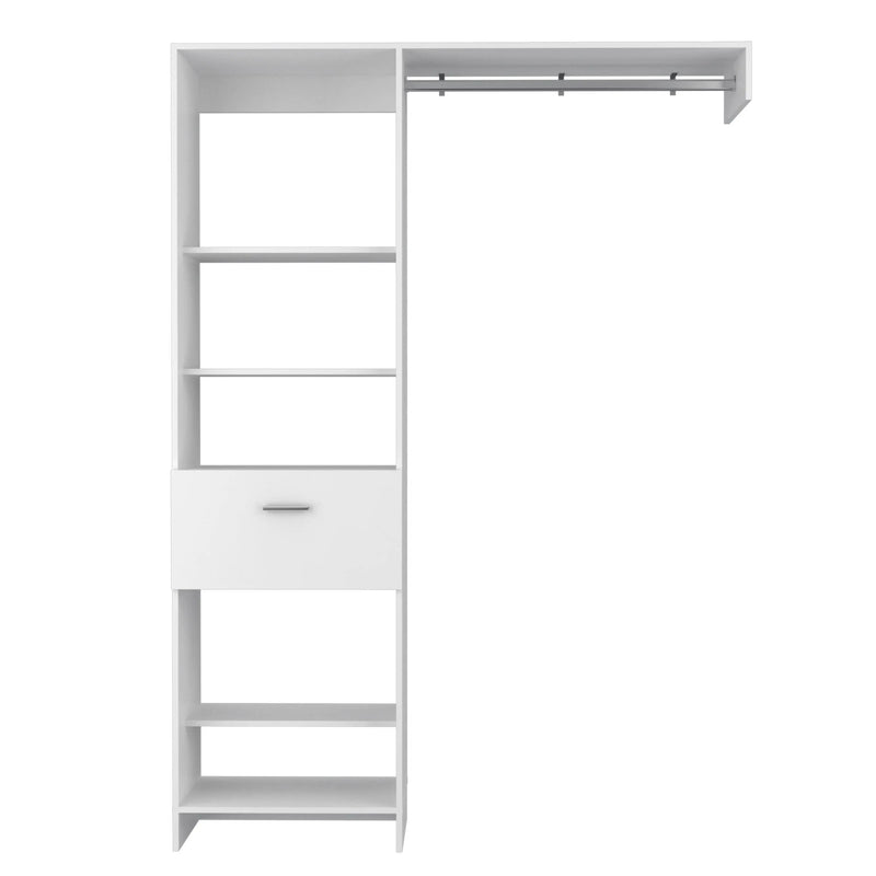 60" White Wood And Metal Closet System Homeroots Office