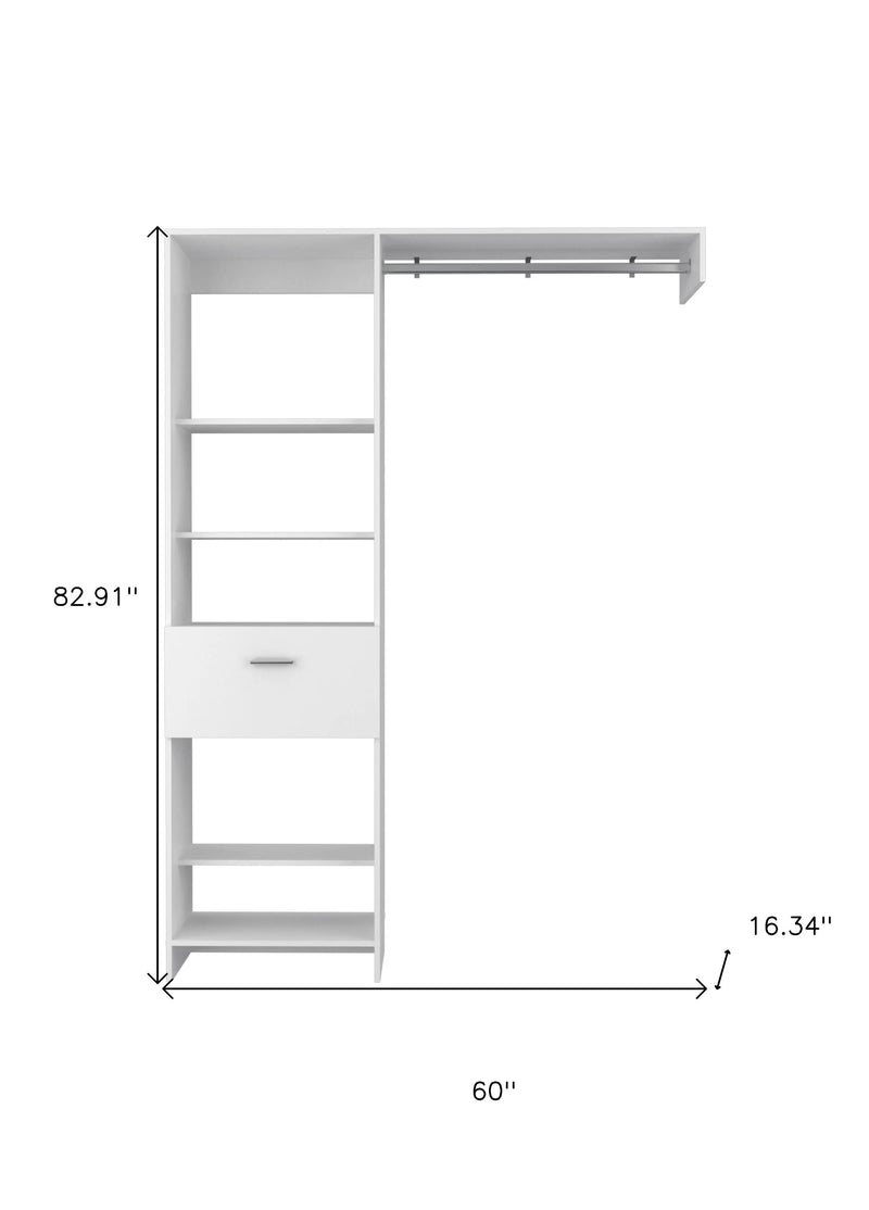 60" White Wood And Metal Closet System Homeroots Office
