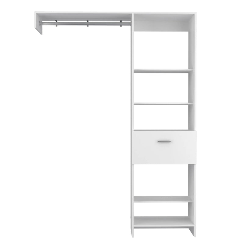 60" White Wood And Metal Closet System Homeroots Office