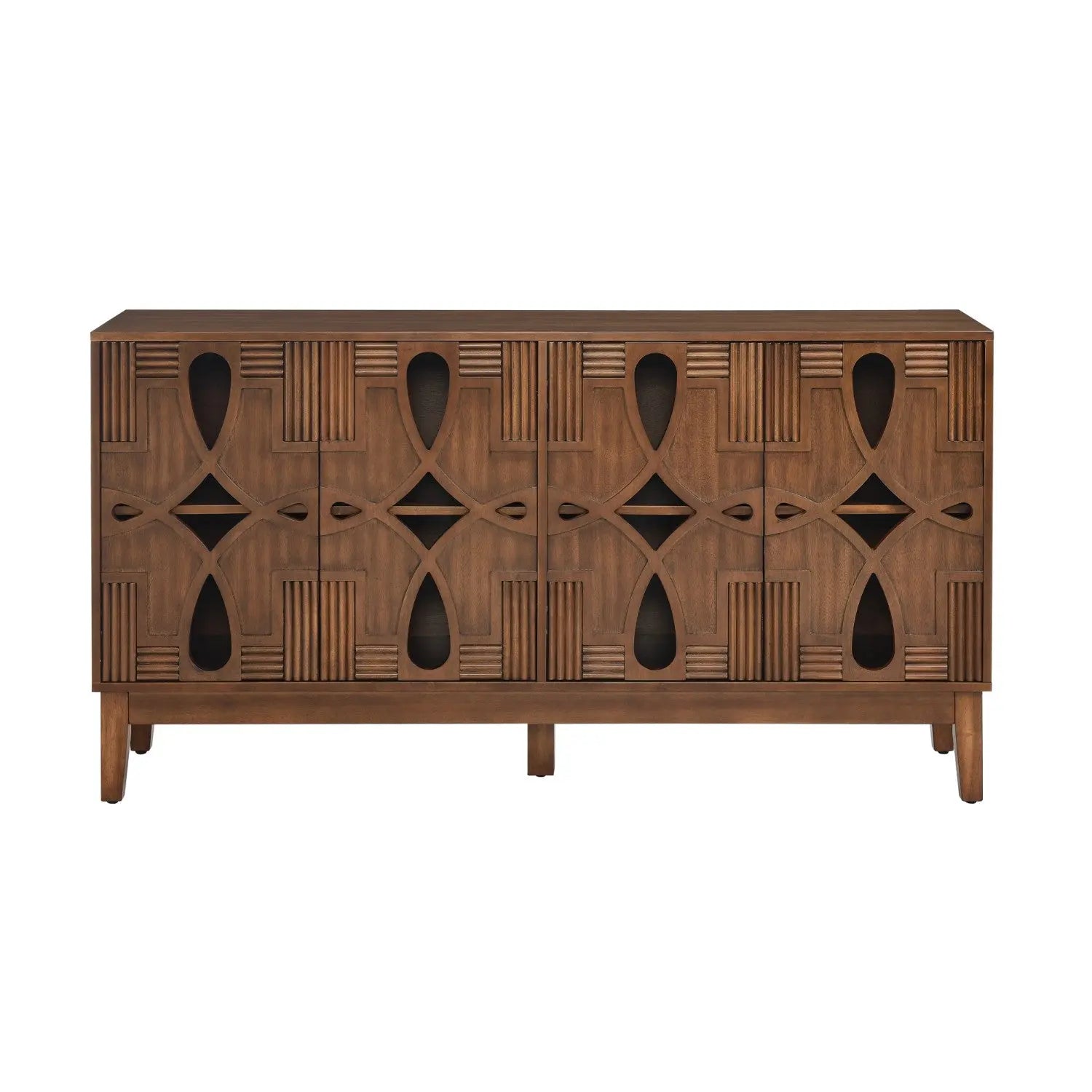 61" Brown Wood Accent Cabinet Homeroots Kitchen & Dining