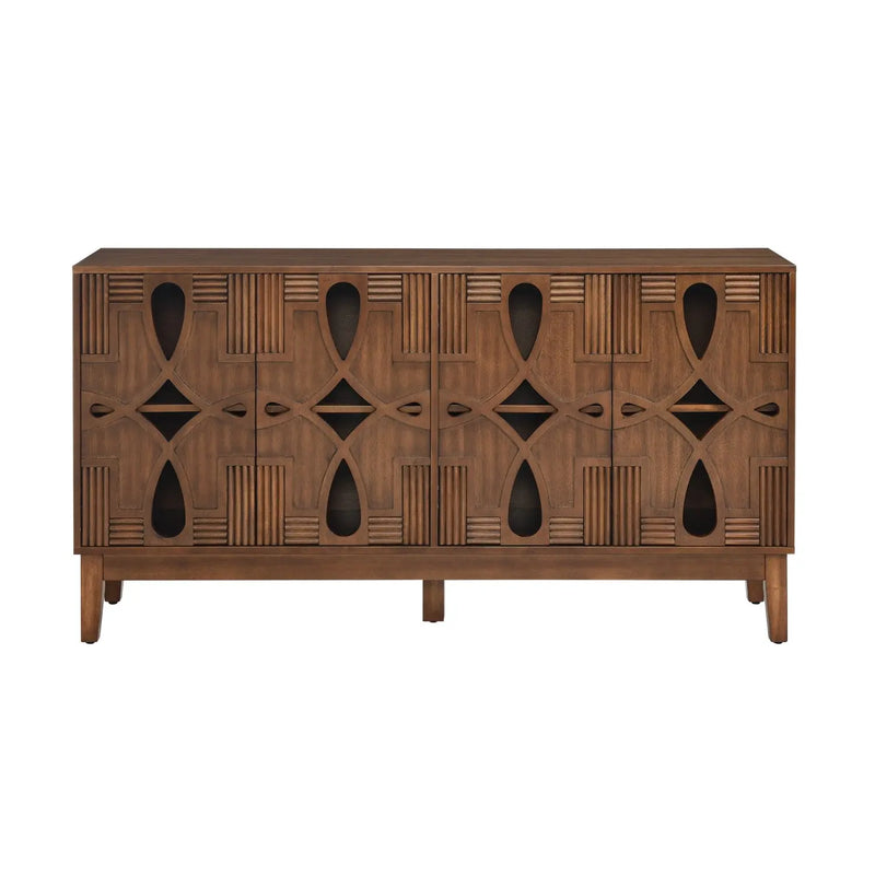 61" Brown Wood Accent Cabinet Homeroots Kitchen & Dining
