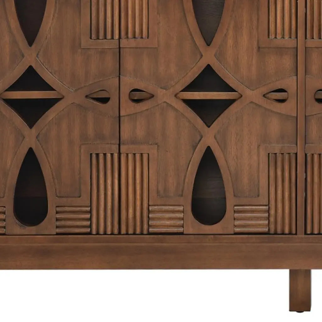 61" Brown Wood Accent Cabinet Homeroots Kitchen & Dining