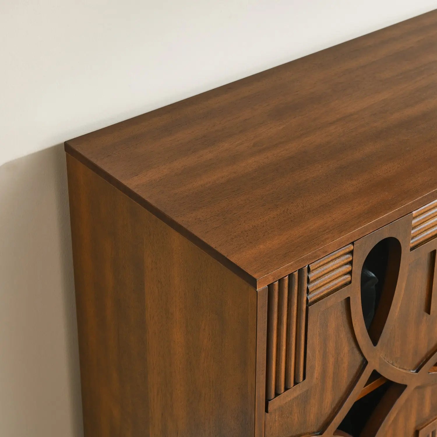 61" Brown Wood Accent Cabinet Homeroots Kitchen & Dining