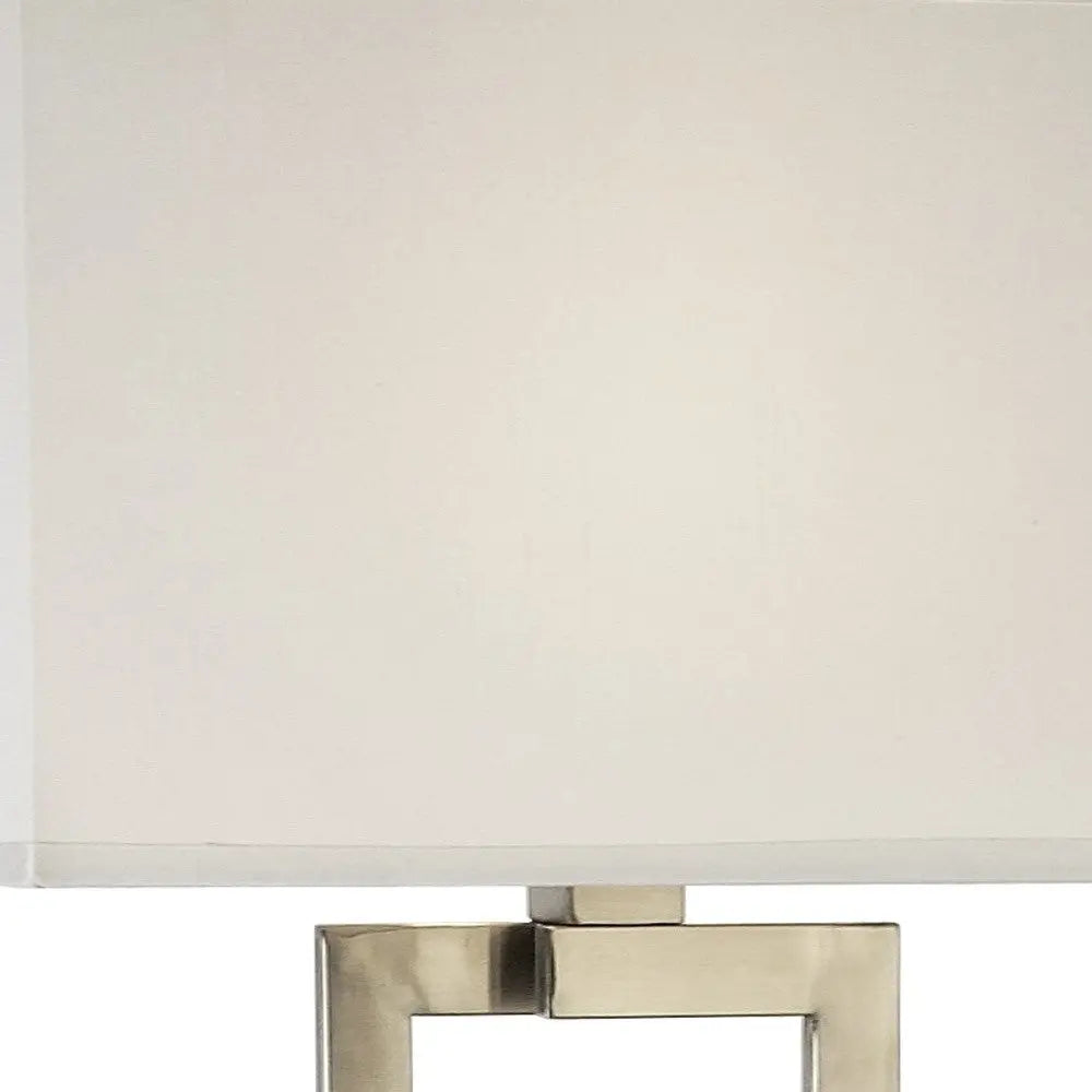 61" Metal Floor Lamp With White Fabric Shade Homeroots Lighting