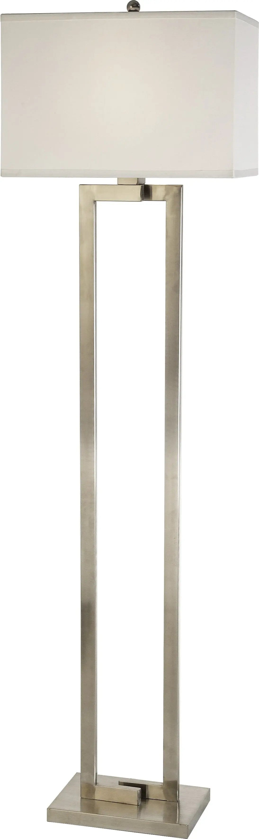 61" Metal Floor Lamp With White Fabric Shade Homeroots Lighting