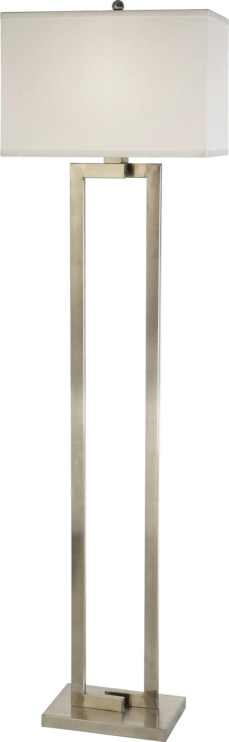 61" Metal Floor Lamp With White Fabric Shade Homeroots Lighting