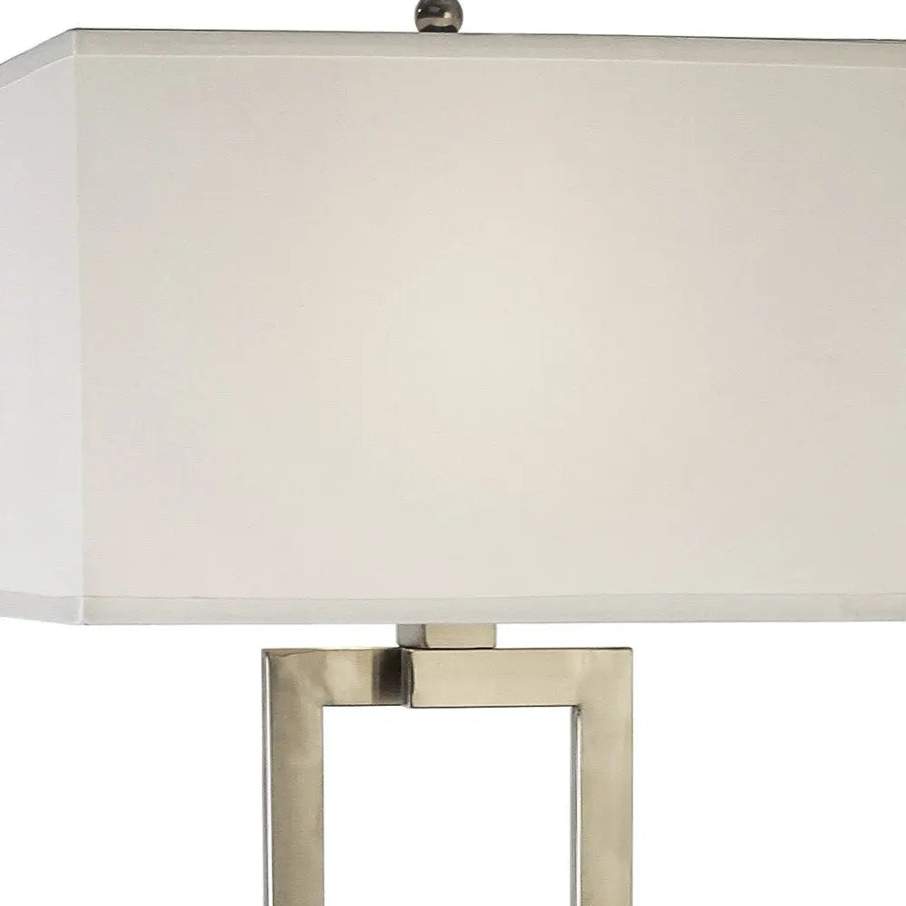61" Metal Floor Lamp With White Fabric Shade Homeroots Lighting