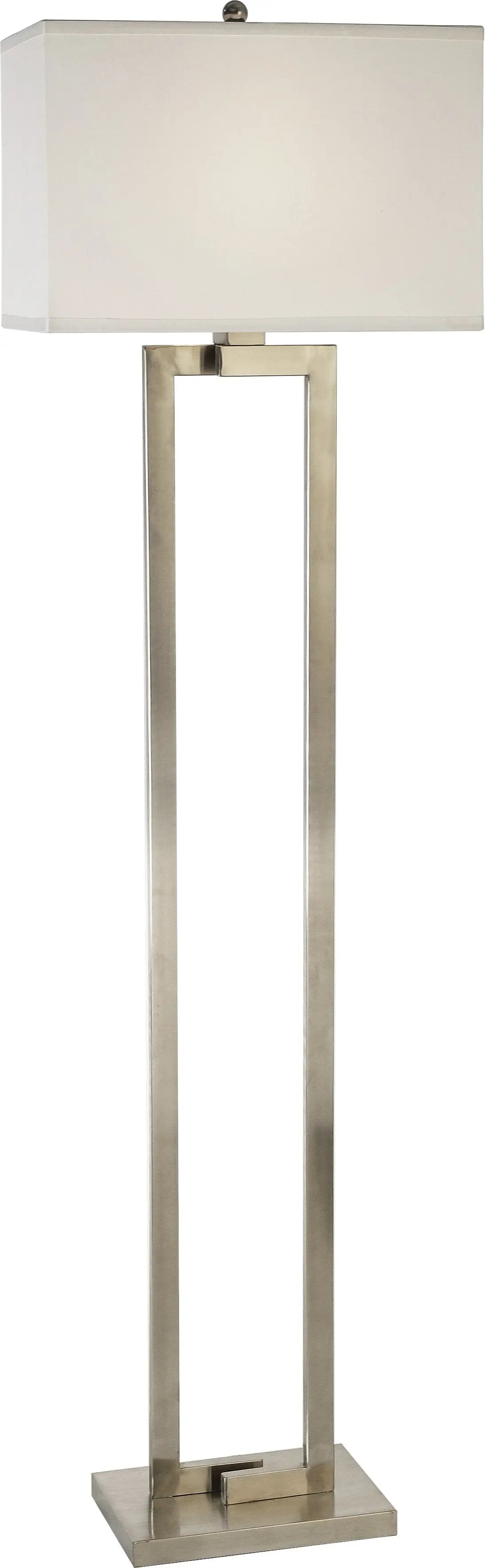 61" Metal Floor Lamp With White Fabric Shade Homeroots Lighting