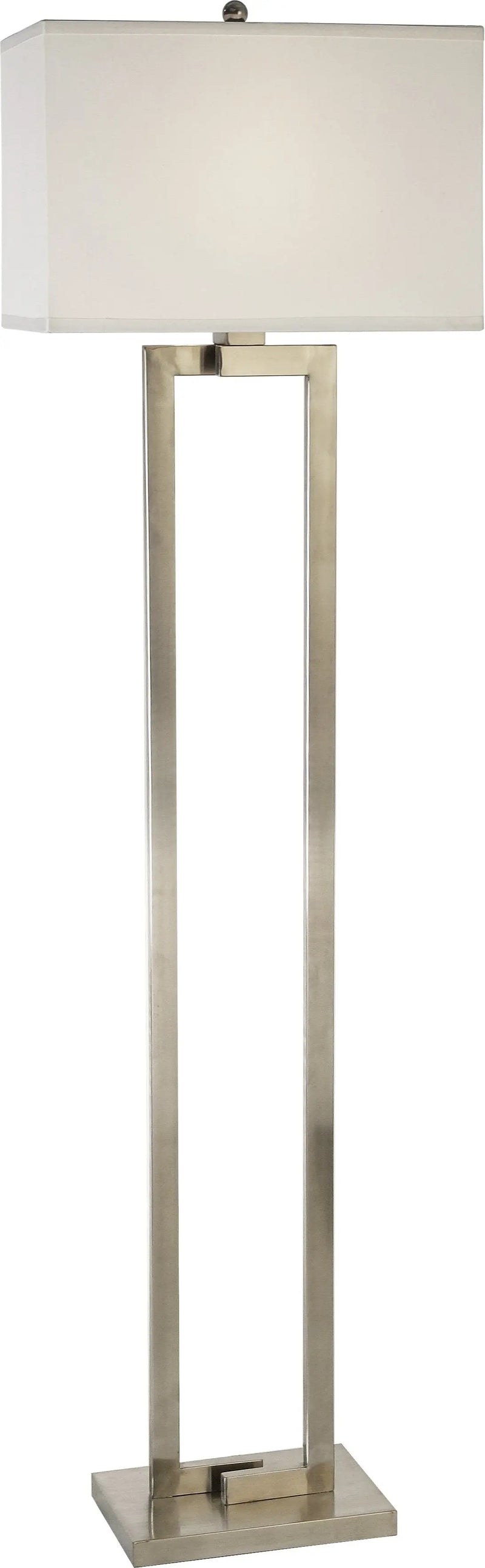 61" Metal Floor Lamp With White Fabric Shade Homeroots Lighting