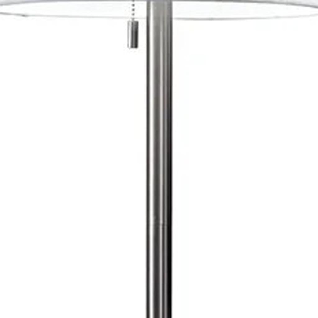 61" Silver Metal Floor Lamp With Fabric Shade - GreatEagleInc