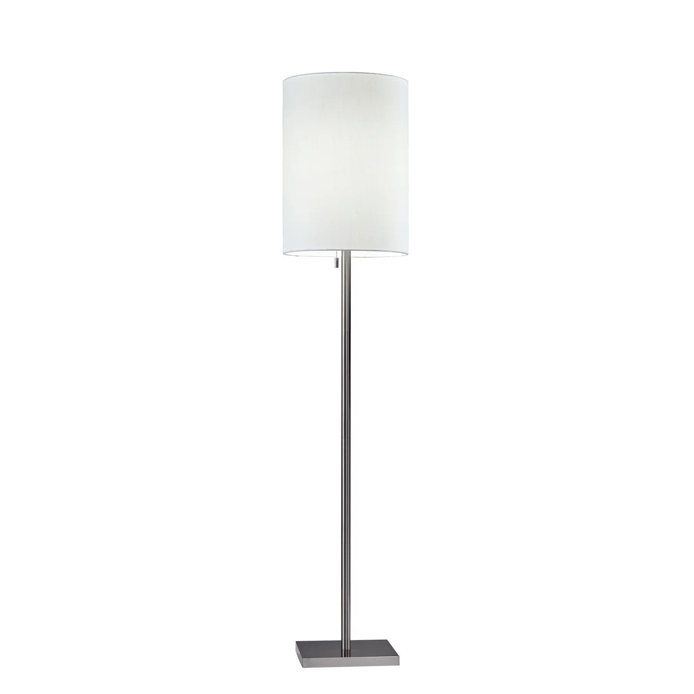 61" Silver Metal Floor Lamp With Fabric Shade - GreatEagleInc