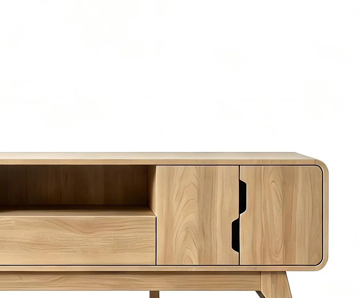 62" Beige Wood Enclosed and Open Storage TV Stand With Fireplace Homeroots Living Room