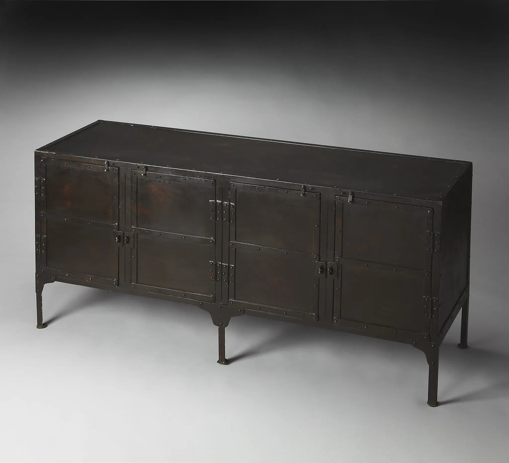62" Black Iron Sideboard Console Cabinet Homeroots Kitchen & Dining