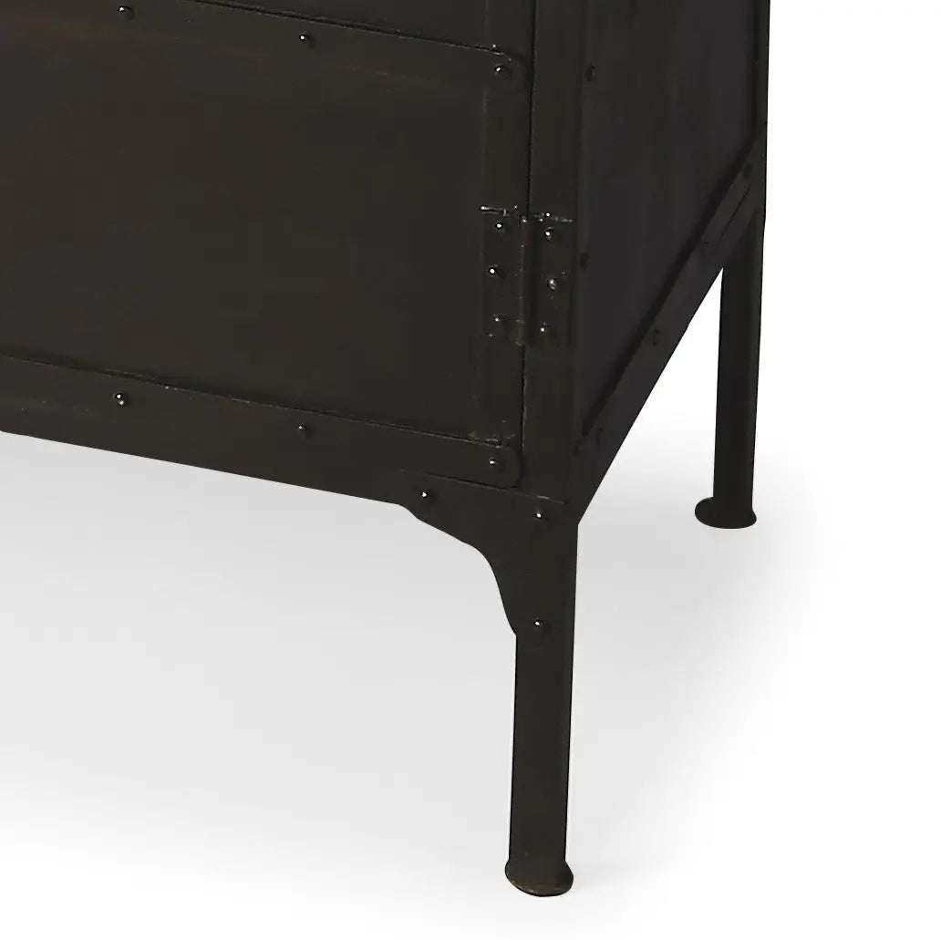 62" Black Iron Sideboard Console Cabinet Homeroots Kitchen & Dining