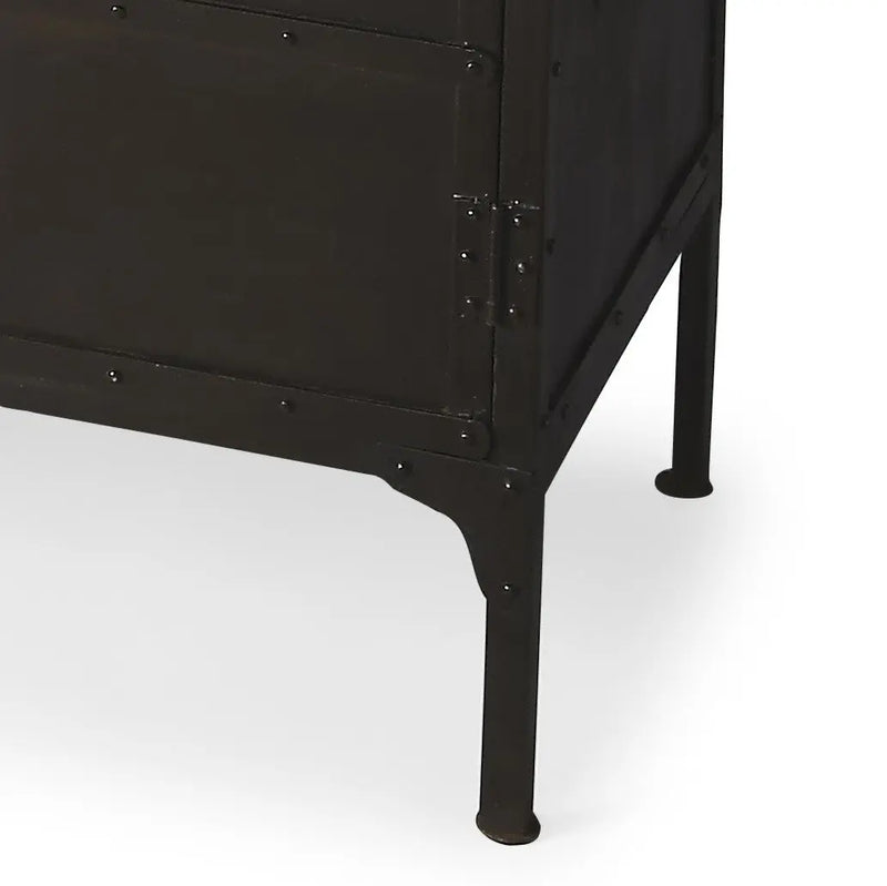 62" Black Iron Sideboard Console Cabinet Homeroots Kitchen & Dining
