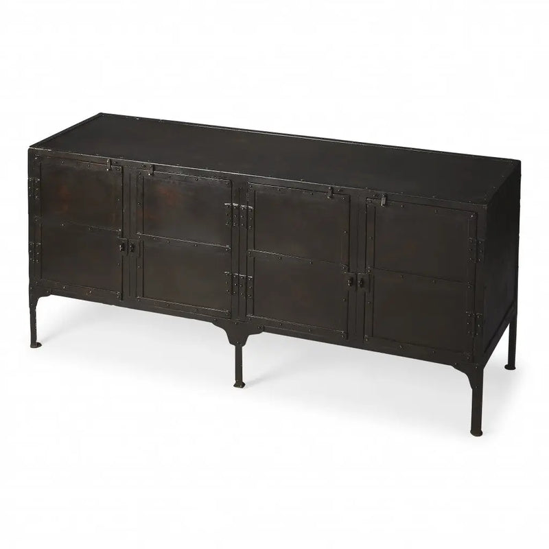 62" Black Iron Sideboard Console Cabinet Homeroots Kitchen & Dining