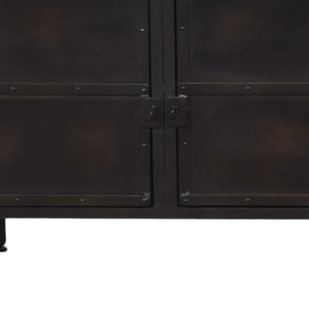 62" Black Iron Sideboard Console Cabinet Homeroots Kitchen & Dining