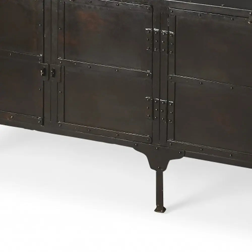 62" Black Iron Sideboard Console Cabinet Homeroots Kitchen & Dining