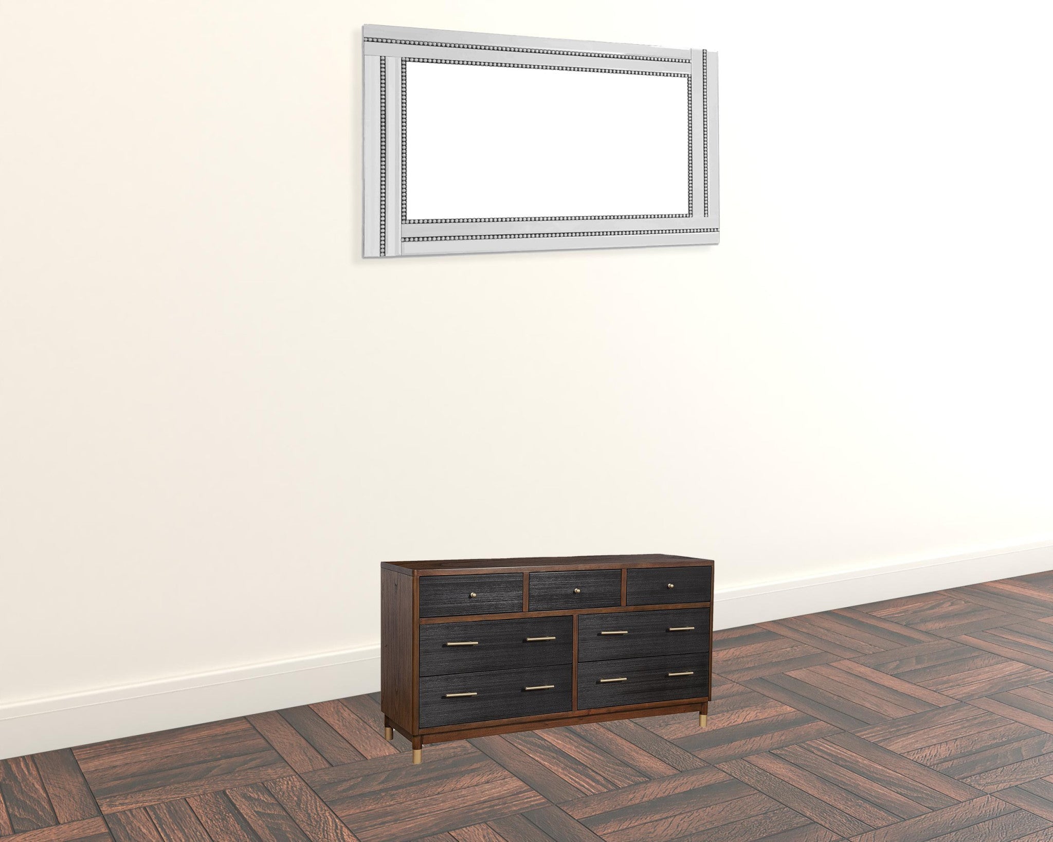 35" Brown and Black Solid Wood Seven Drawer Double Dresser - GreatEagleInc