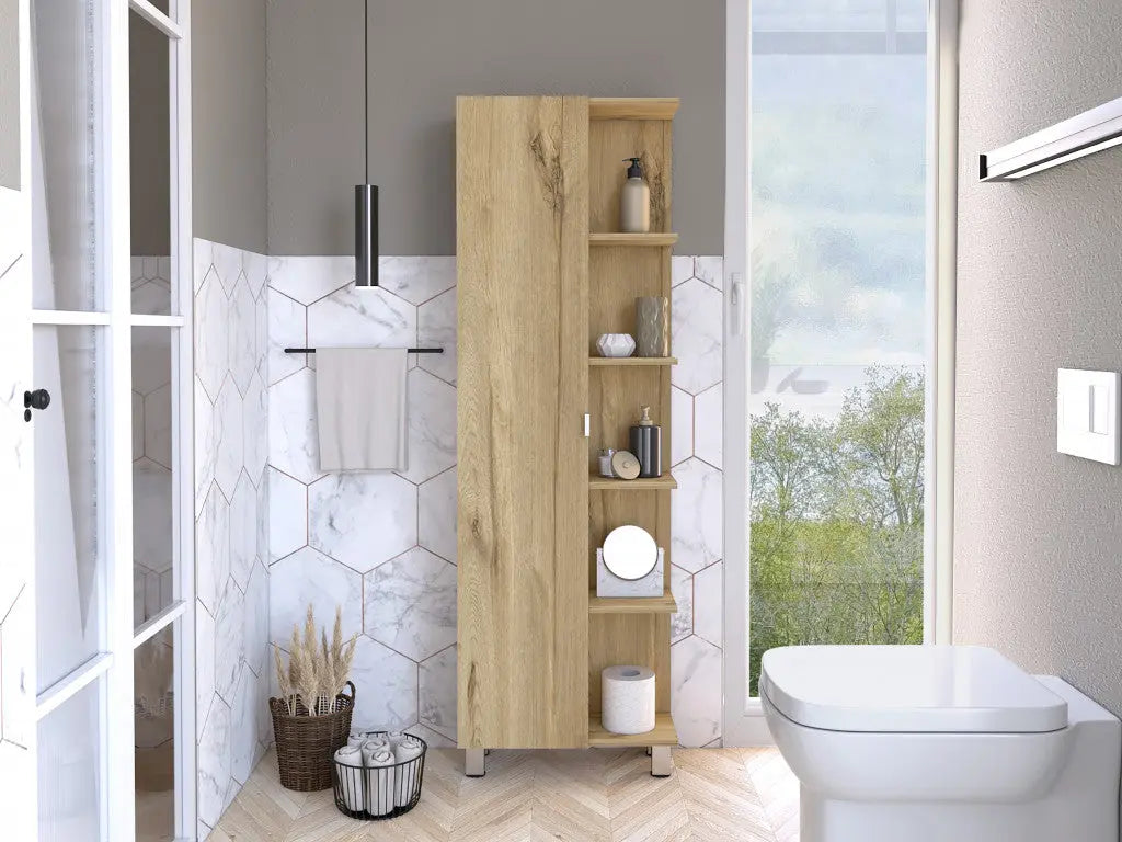 62" Oak Wood Pantry Or Storage Closet - GreatEagleInc