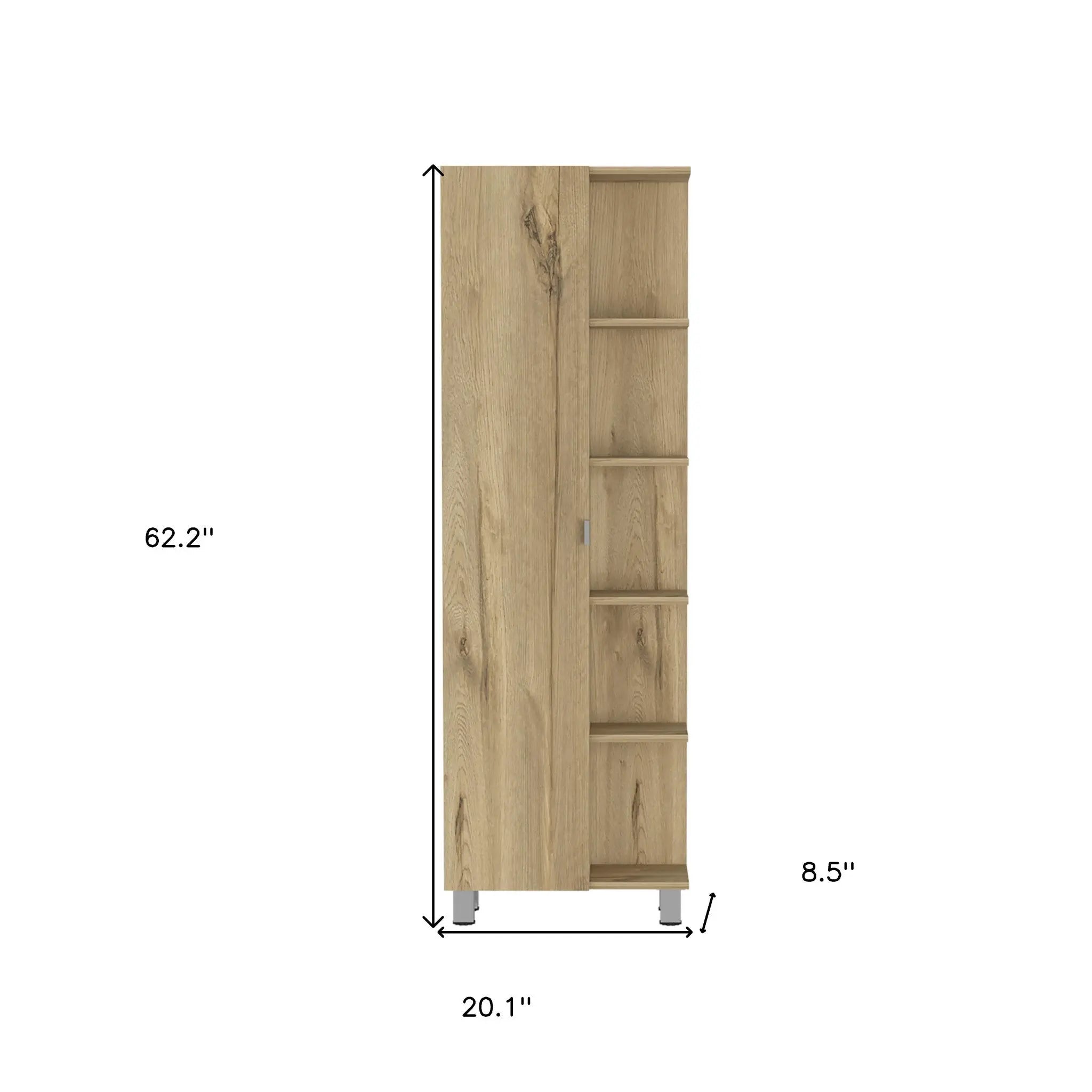 62" Oak Wood Pantry Or Storage Closet - GreatEagleInc