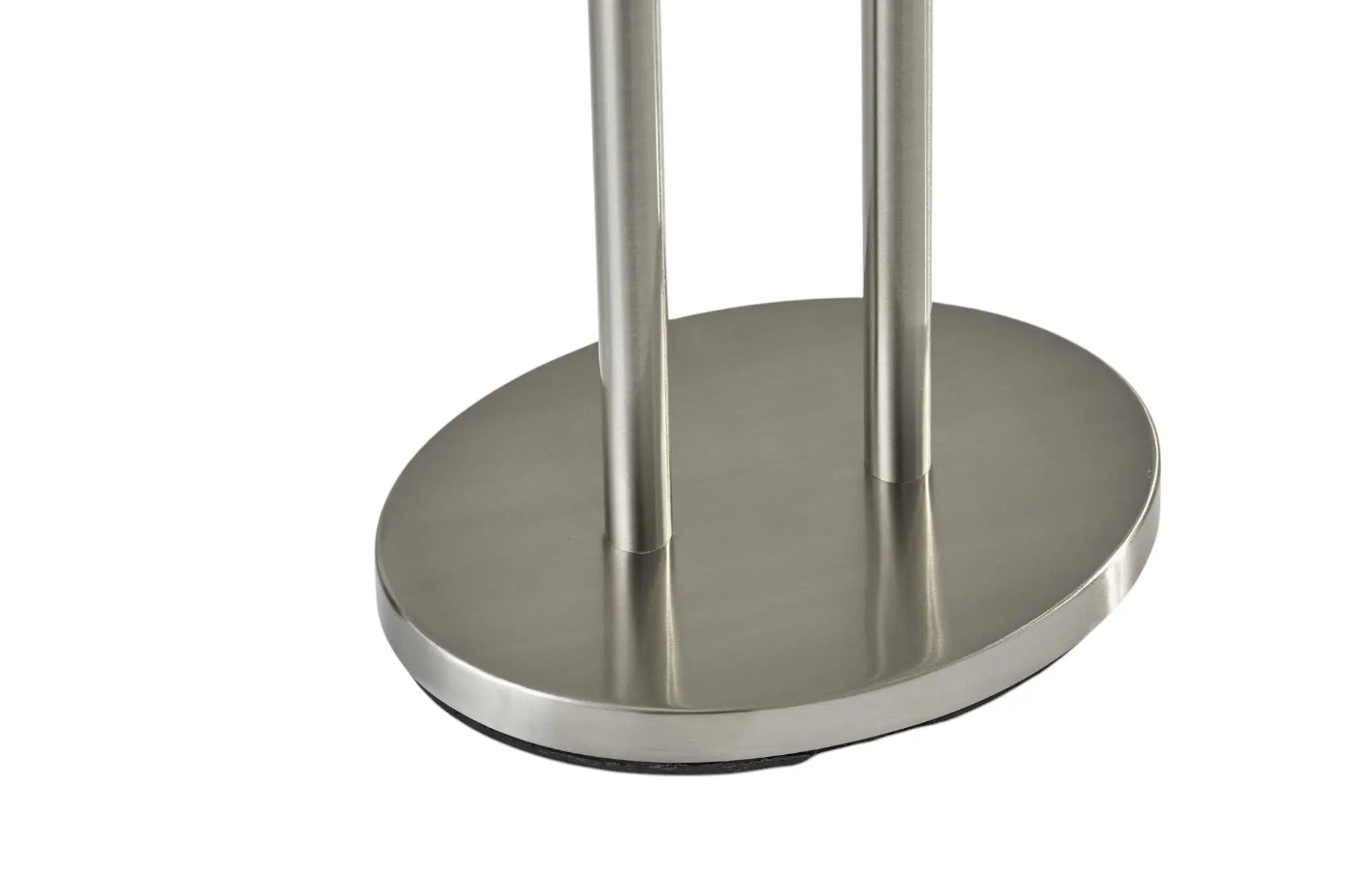 62" Silver Metal Task Floor Lamp With White Fabric Drum Shade - GreatEagleInc