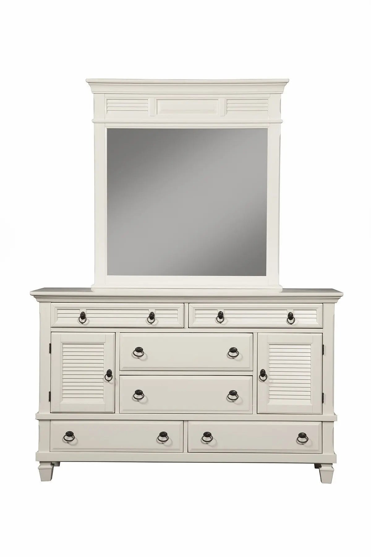 62" White Solid Wood Six Drawer Double Dresser - GreatEagleInc