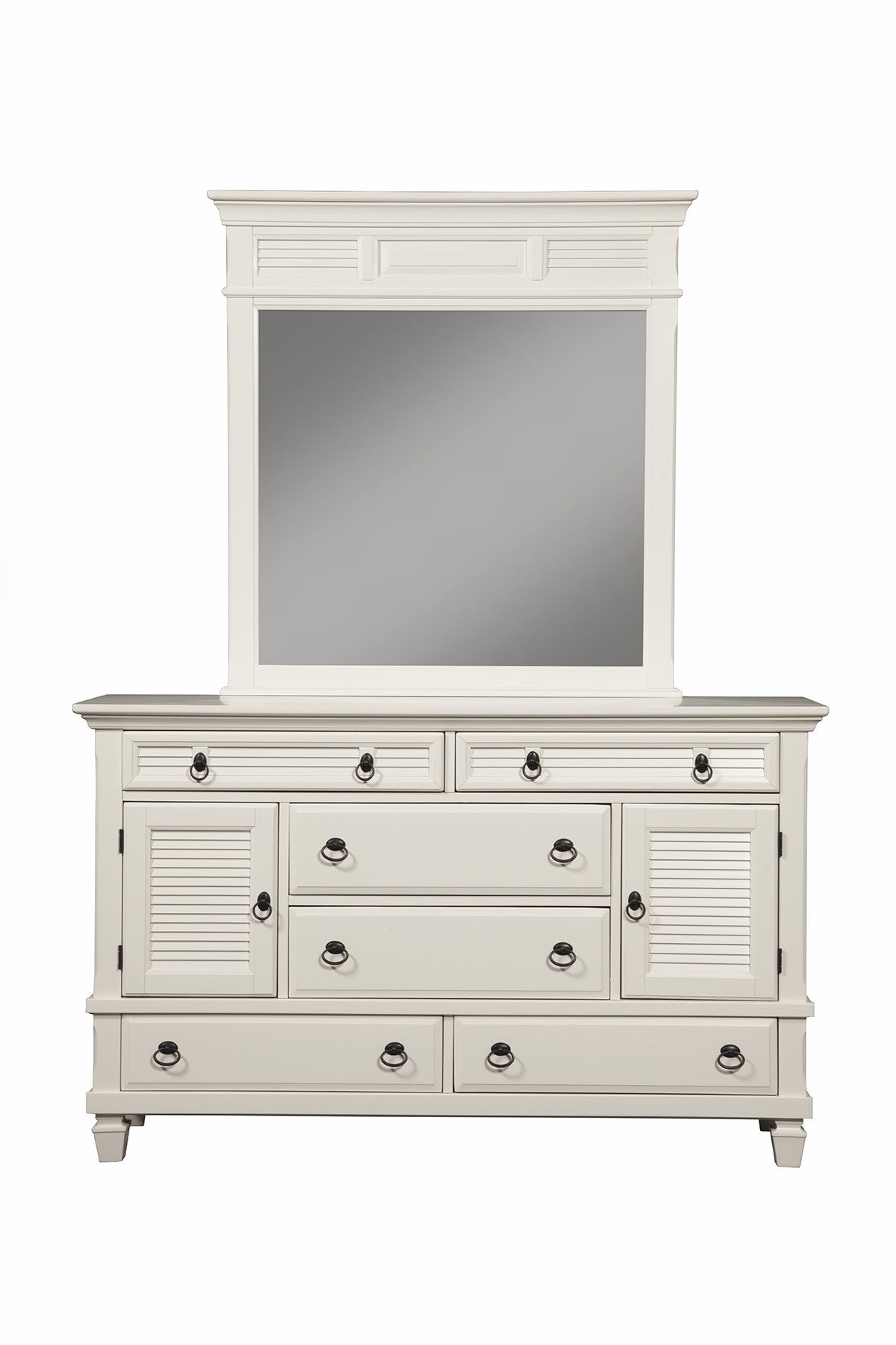 62" White Solid Wood Six Drawer Double Dresser - GreatEagleInc