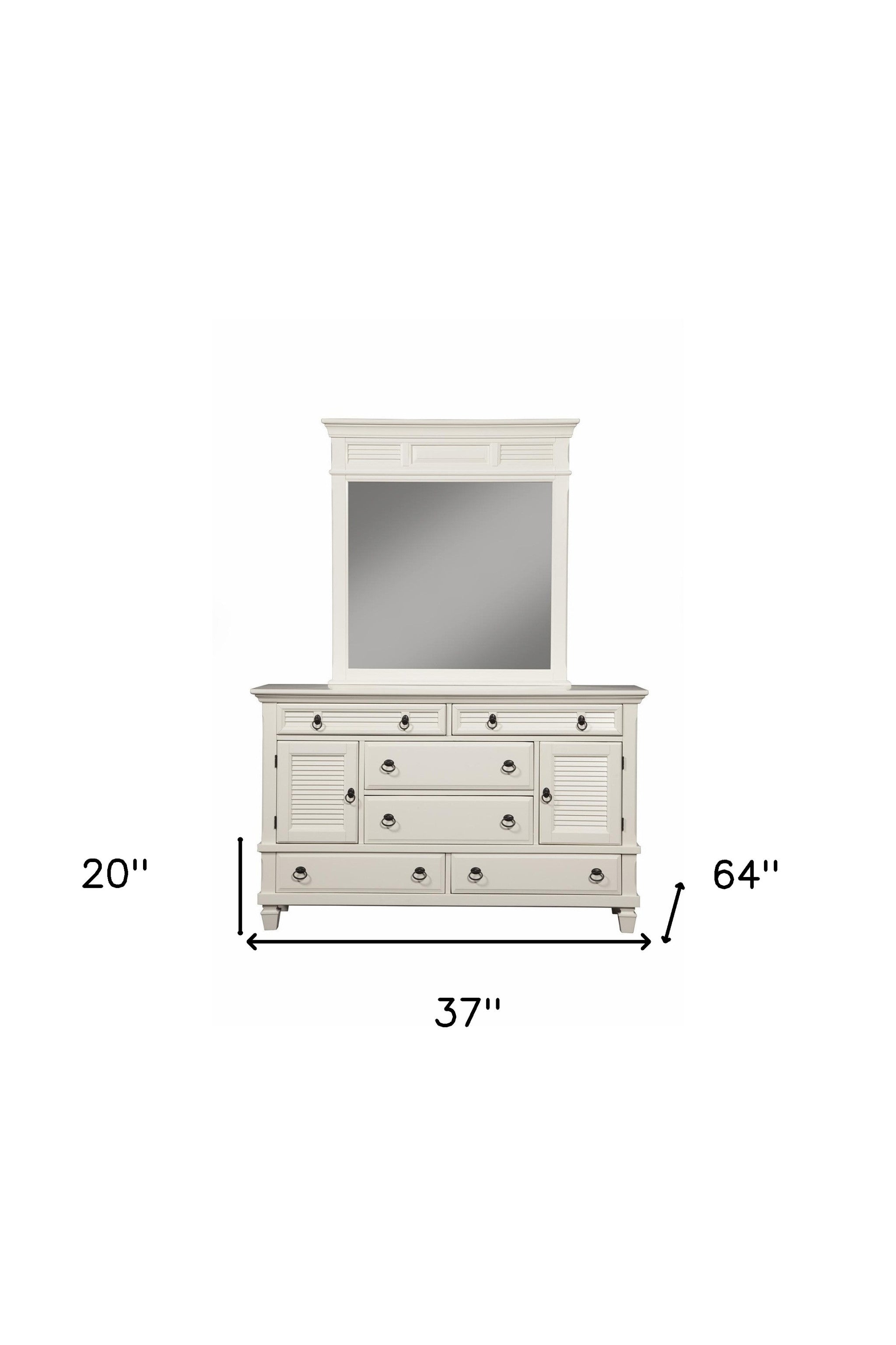 62" White Solid Wood Six Drawer Double Dresser - GreatEagleInc