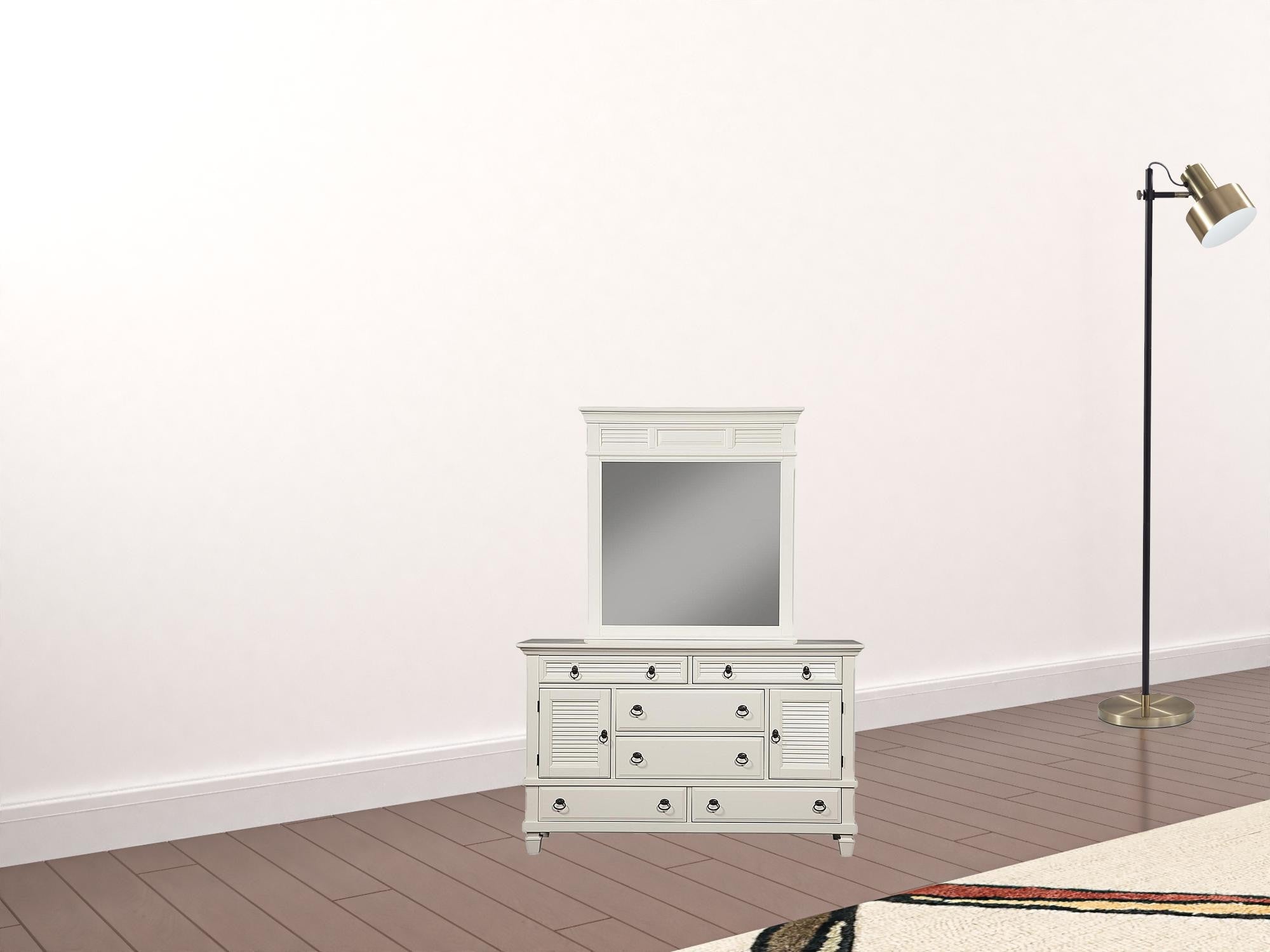 62" White Solid Wood Six Drawer Double Dresser - GreatEagleInc