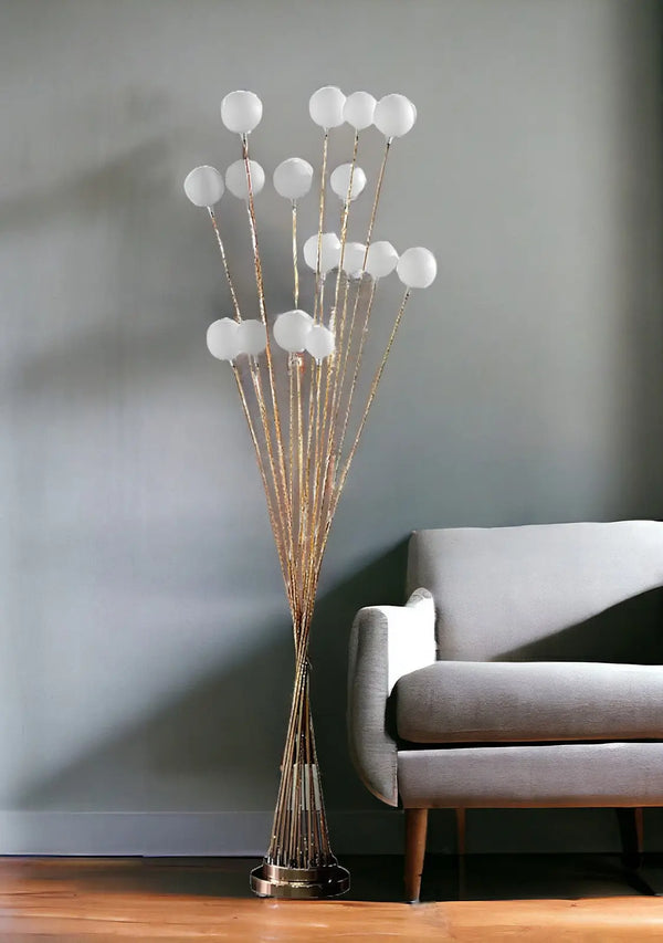 62" Yellow 16 LED Novelty Floor Lamp With White Homeroots Lighting