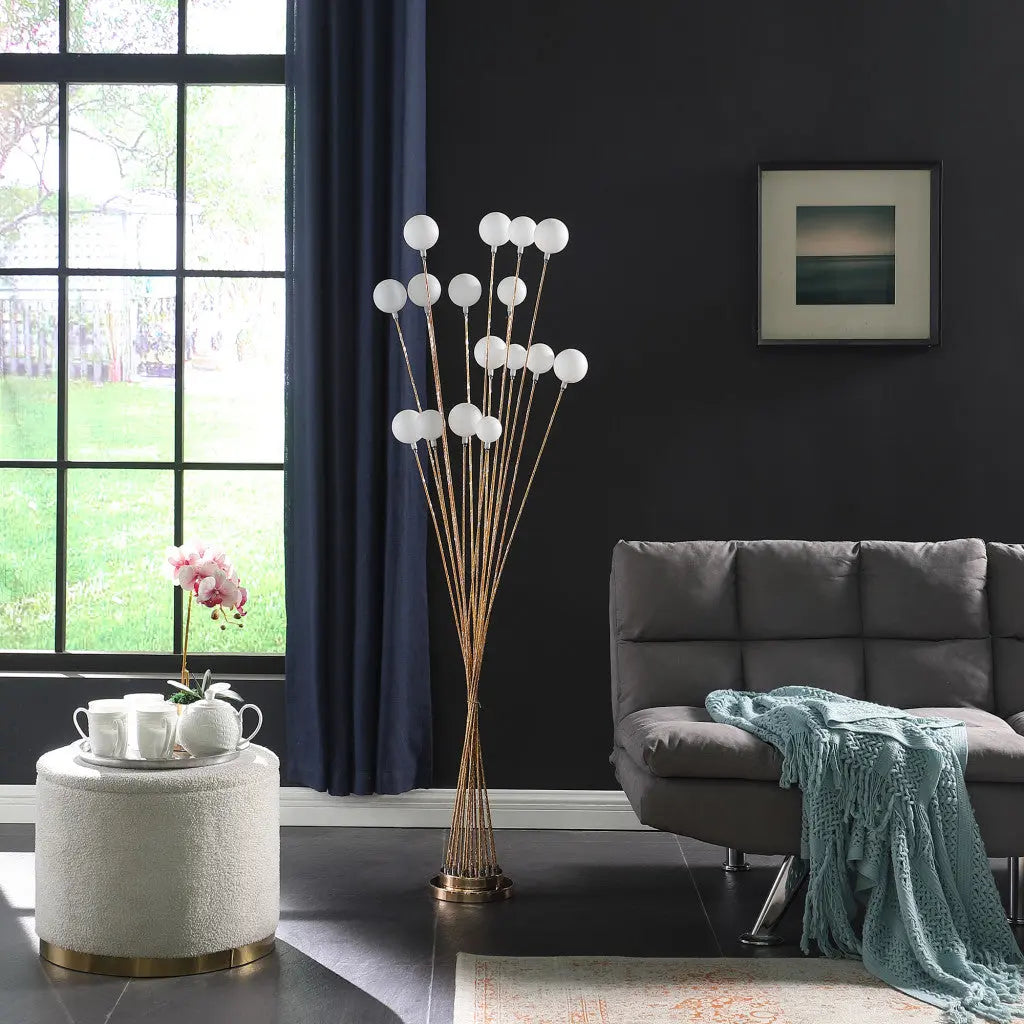 62" Yellow 16 LED Novelty Floor Lamp With White Homeroots Lighting