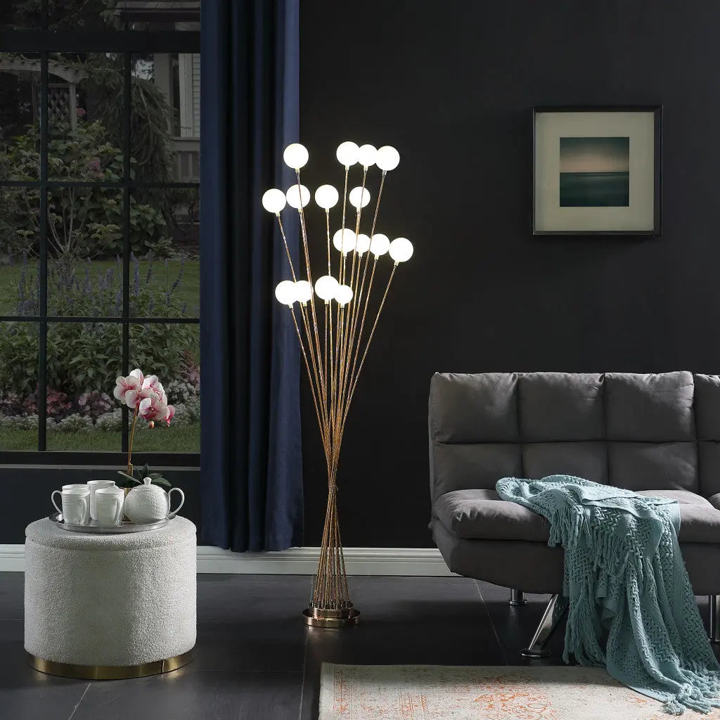62" Yellow 16 LED Novelty Floor Lamp With White Homeroots Lighting