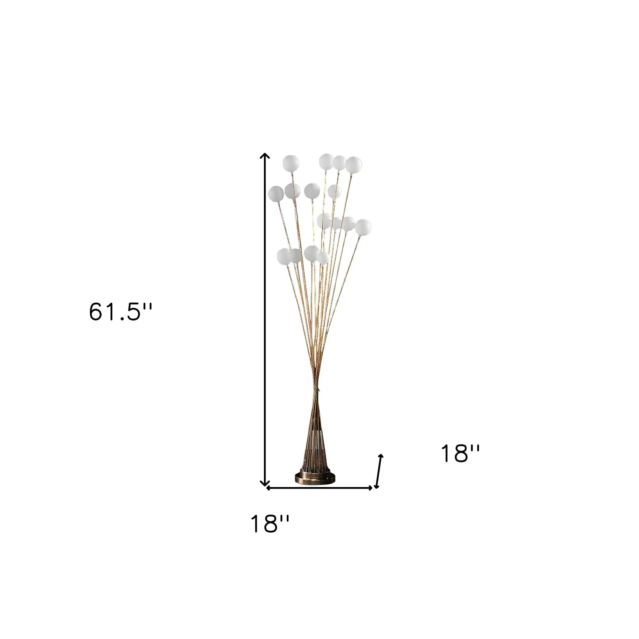 62" Yellow 16 LED Novelty Floor Lamp With White Homeroots Lighting