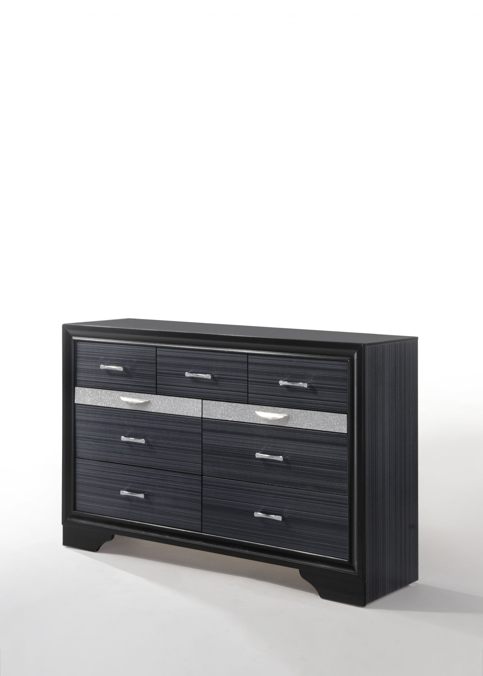 63" Black Manufactured Wood Nine Drawer Gentlemans Chest Homeroots Bed & Bath